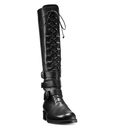 Shop Stuart Weitzman The Policelady In Black Calf Leather