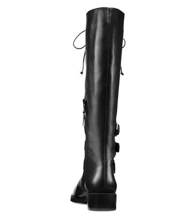 Shop Stuart Weitzman The Policelady In Black Calf Leather