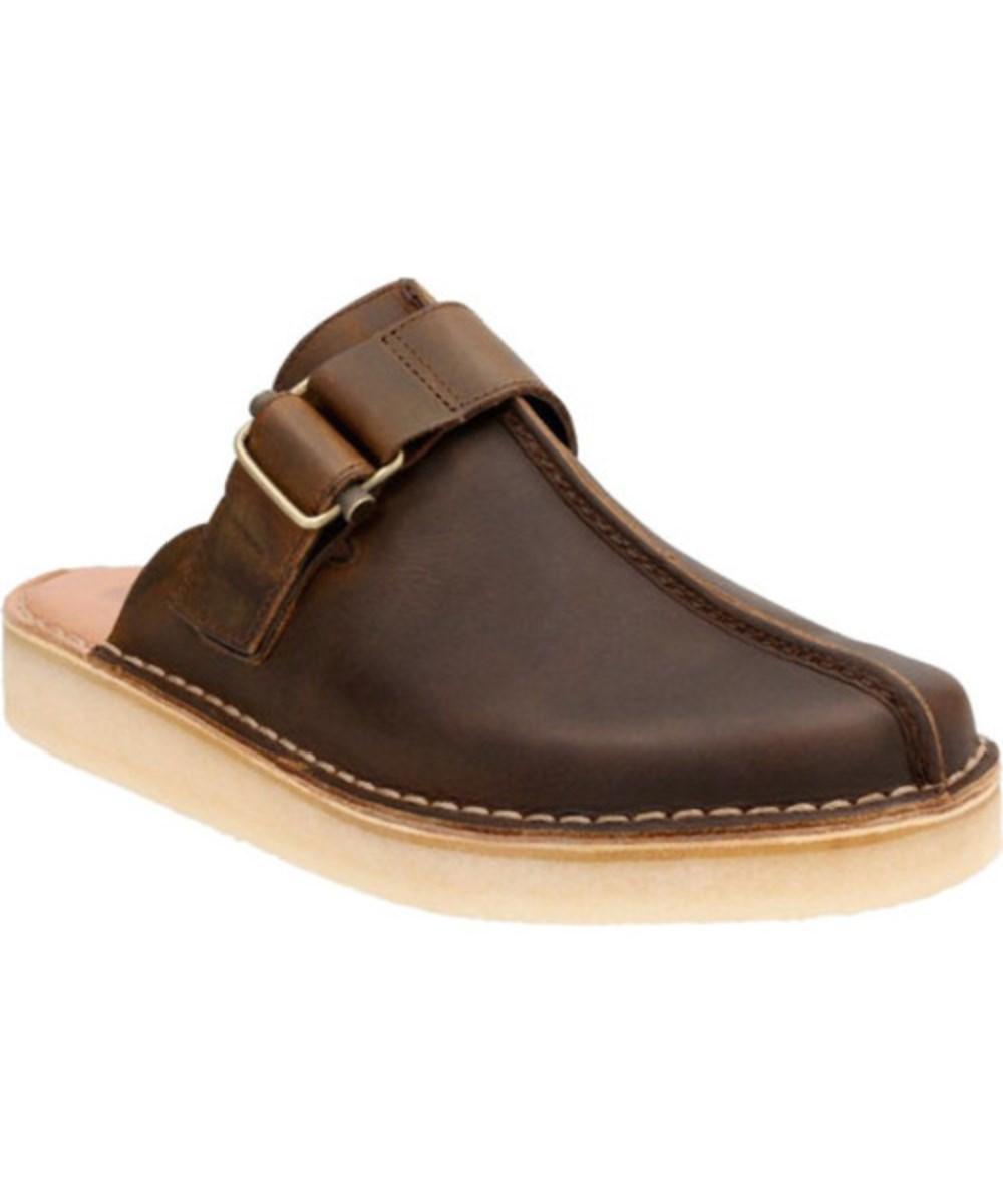 clarks mens leather mules