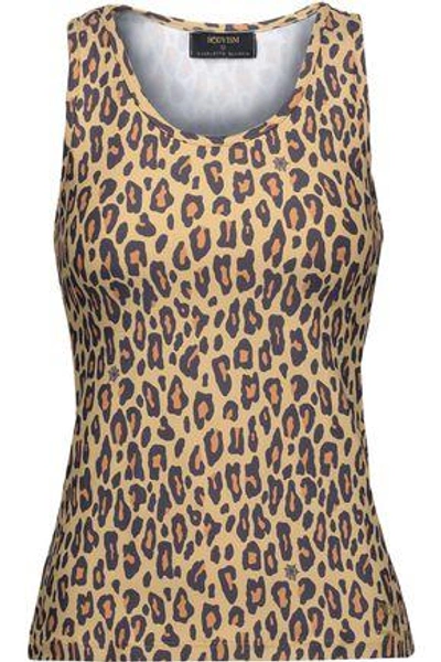 Shop Bodyism Woman + Charlotte Olympia I Am Wild Leopard-print Stretch Tank Beige