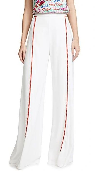 Shop Galvan Chan Chan Trousers In White/red