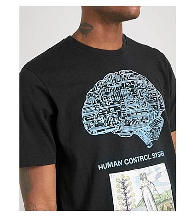 Shop Undercover Brain Computer Cotton-jersey T-shirt In Black