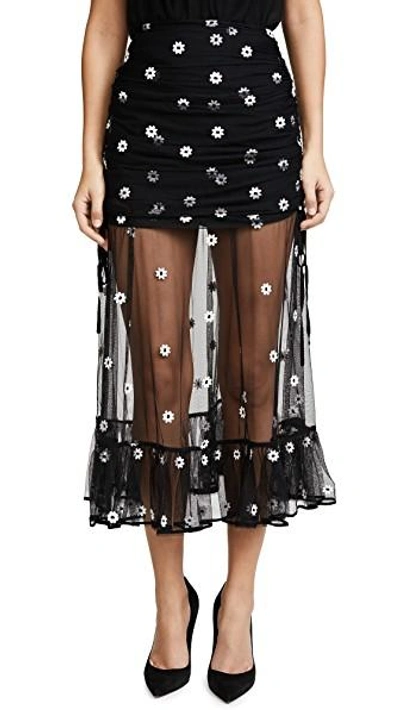 Shop Alice Mccall Le Lady Skirt In Black Daisy