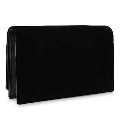 Shop Saint Laurent Kate Velvet Tassel Clutch Bag In Black