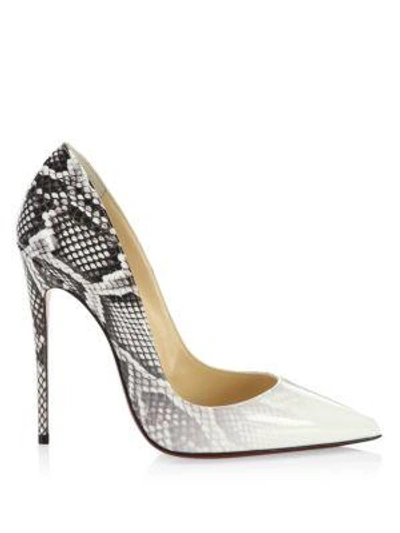 Shop Christian Louboutin So Kate 120 Patent Leather Pumps In White Roccia