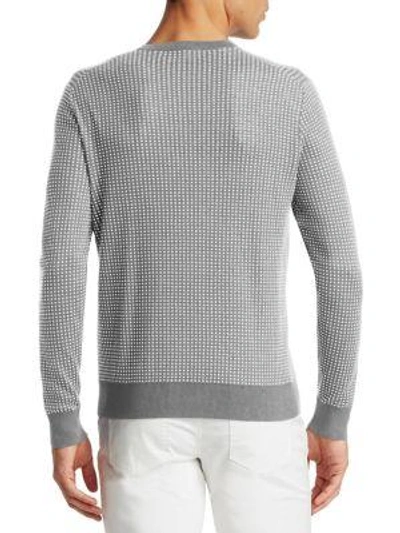Shop Michael Kors Square Jacquard Sweater In Heather Grey