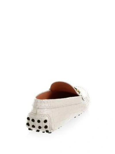 Shop Tod's Leather Driving Loafers In White