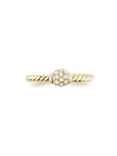 Shop David Yurman Pavé Diamond And 18k Yellow Gold Ring