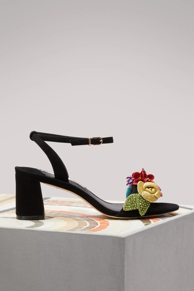 Shop Sophia Webster Lilico Glitter Mid Sandals In Blackandrainbow