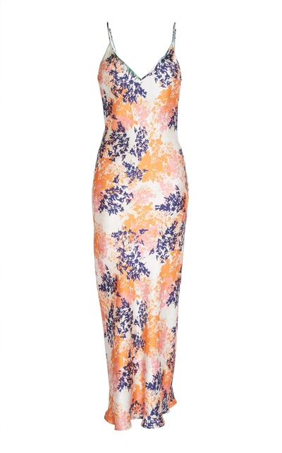 Pascal Millet Floral Satin Slip Dress | ModeSens