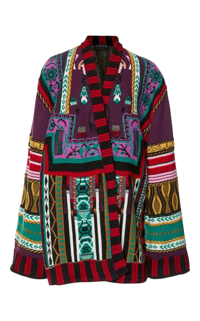 Shop Etro Wool-blend Cape Jacket In Multi