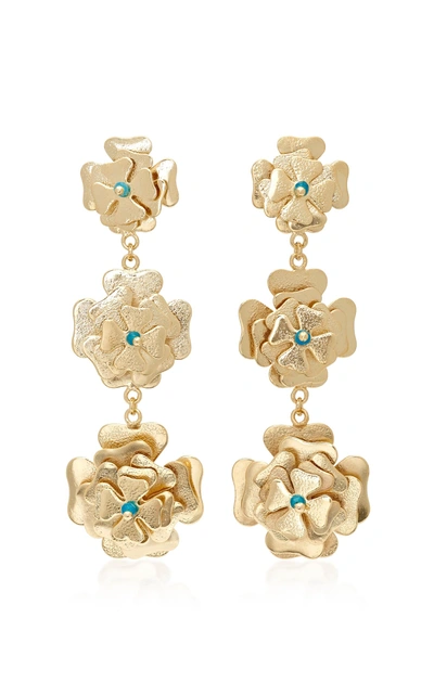 Shop Rosantica Sorte Gold-tone Quartz Earrings In Multi