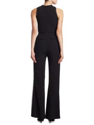 Shop Elie Saab Macramé Sleeveless Jumpsuit In Black