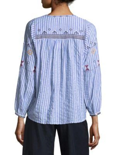 Shop Joie Archana Stripe Blouse In French Blue