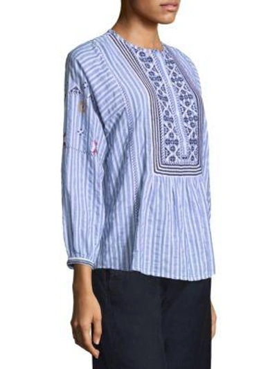 Shop Joie Archana Stripe Blouse In French Blue