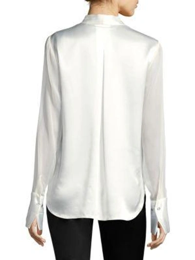 Shop Elie Tahari Anella Silk Blouse In Fresh Pearl