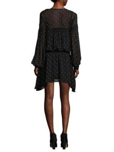 Shop Joie Academia Printed Drop-waist Dress In Caviar