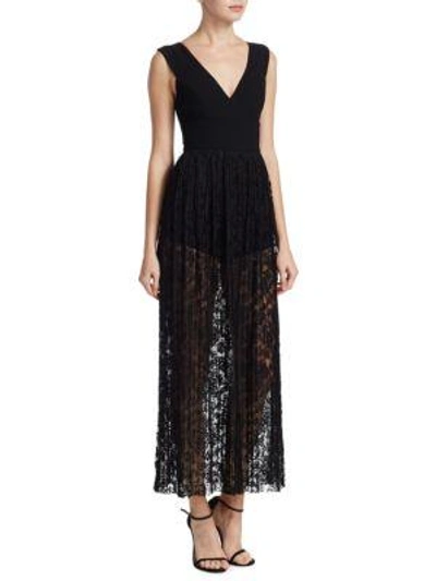 Shop ml Monique Lhuillier Lace Overlay Romper In Black