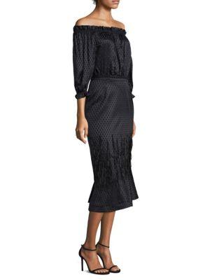 saloni off the shoulder dress