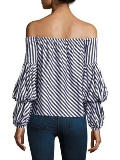 Shop Petersyn Lily Off-the-shoulder Top In White Black