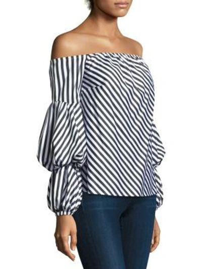 Shop Petersyn Lily Off-the-shoulder Top In White Black