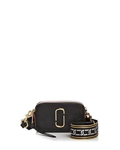 Shop Marc Jacobs Snapshot Leather Camera Bag In Black/chianti/gold