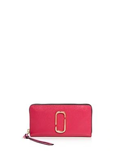 Shop Marc Jacobs Snapshot Standard Leather Continental Wallet In Hibiscus Multi/gold