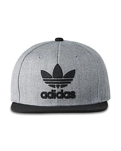 Shop Adidas Originals Trefoil Chain Snapback Cap In Heather Gray/black