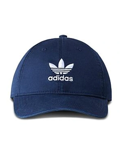 Shop Adidas Originals Relaxed Logo Cap In Navy/white