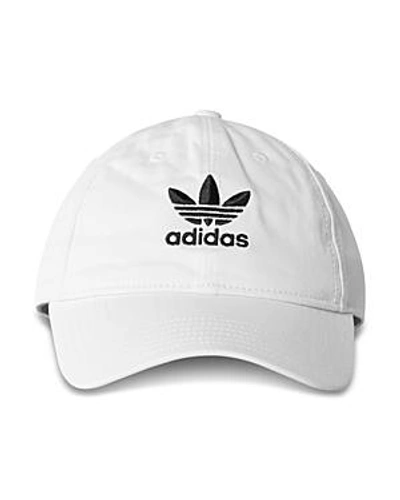 Shop Adidas Originals Relaxed Strapback Cap In White/black