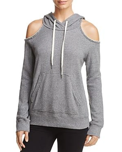 Shop Splendid Cold-shoulder Hooded Sweatshirt, Fashion Find In Marble Gray