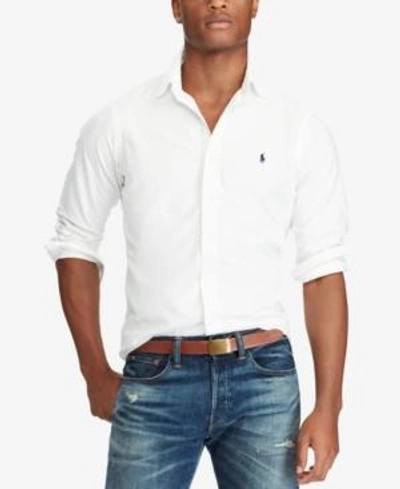 Shop Polo Ralph Lauren Men's Standard-fit Shirt In Sport White