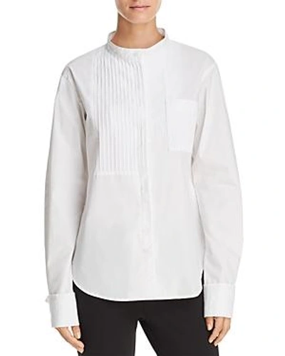 Shop Donna Karan New York Pintuck Tuxedo Shirt In White