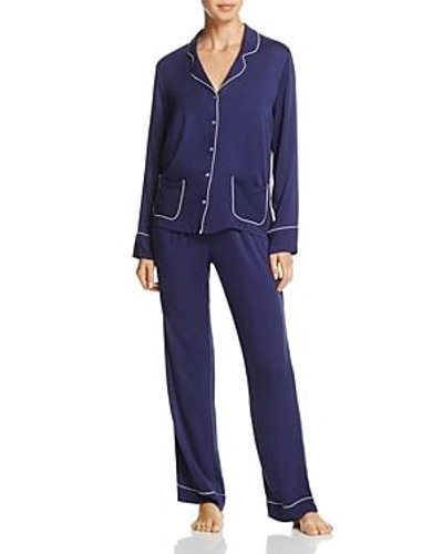 Shop Splendid Intimates Piped Pajama Set In Midnight Navy