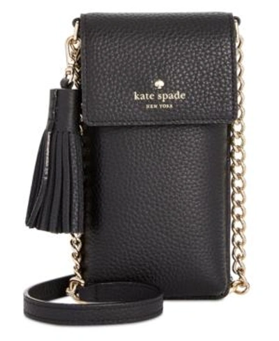 Shop Kate Spade New York North South Iphone 6/6 Plus/7/7 Plus/8 Mini Pebble Leather Crossbody In Black
