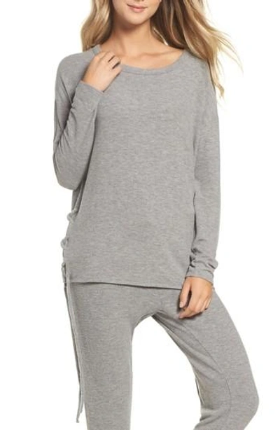 Shop Chaser Lace-up Side Pullover In Heather Grey
