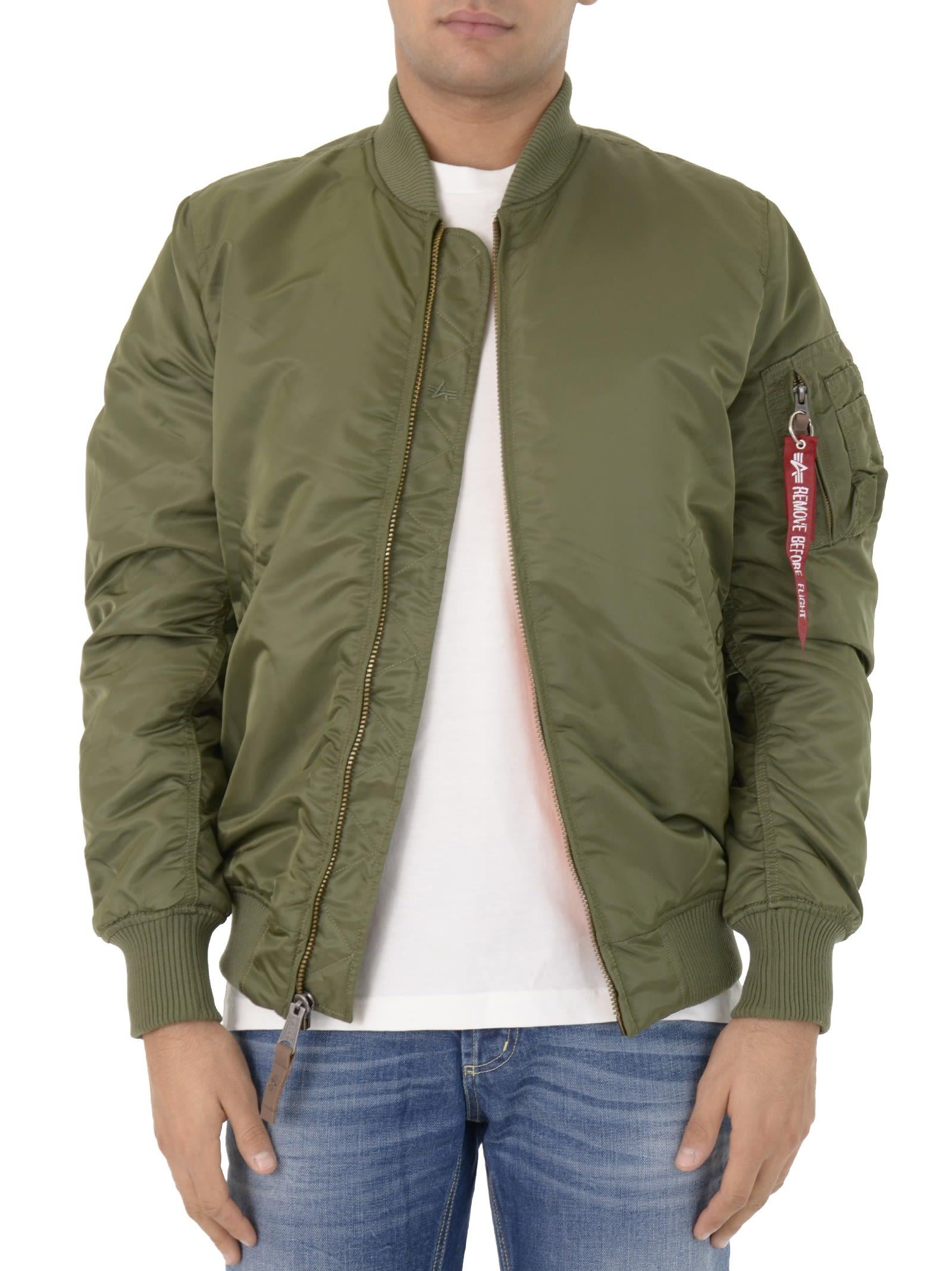 Alpha Industries Ma1 Tt Bomber Jacket Slim Fit In Dark Green Green Modesens