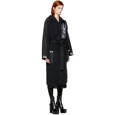 Shop Adidas Originals By Alexander Wang Black Polar Fleece Robe Coat