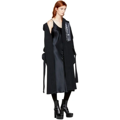 Shop Adidas Originals By Alexander Wang Black Polar Fleece Robe Coat