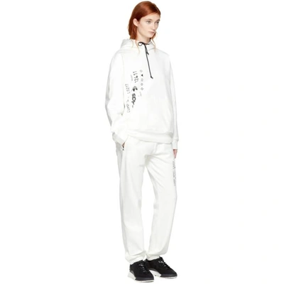 Shop Adidas Originals By Alexander Wang White Graphic Hoodie