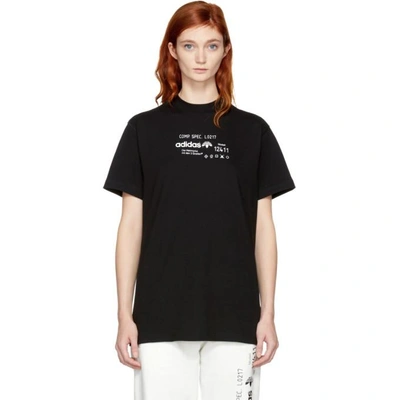 Shop Adidas Originals By Alexander Wang Black Graphic T-shirt