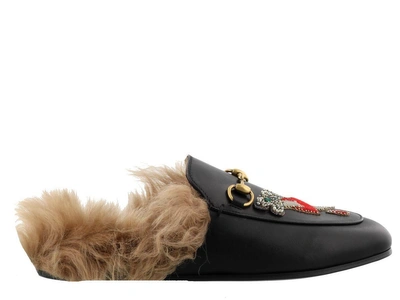 Shop Gucci Princetown Slipper In Black