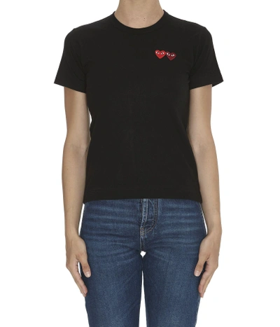 Shop Comme Des Garçons Play Tshirt In Black