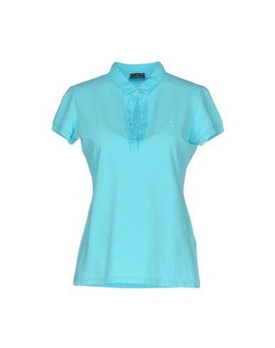 Shop Fred Perry Polo Shirts In Sky Blue