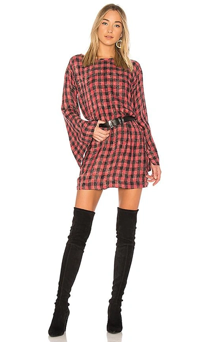 Shop Bella Dahl Tie Sleeve Dress In Red