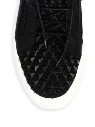 Shop Giuseppe Zanotti Gradient Leather Mid-top Sneakers In White