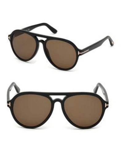 Shop Tom Ford Rory 57mm Aviator Sunglasses In Black
