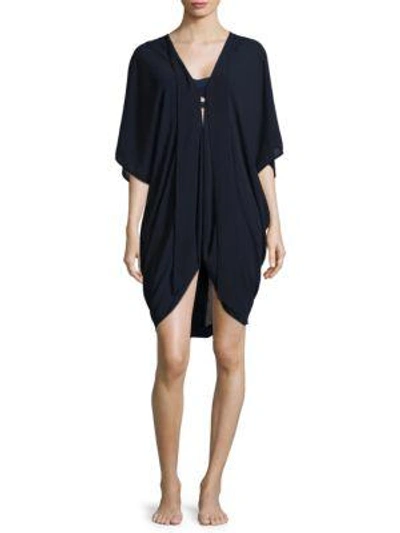 Shop Malia Mills Flowy Self-tie Dressing Gown In Navy