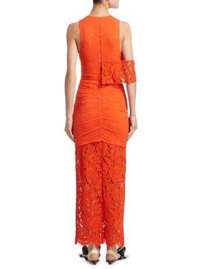 Shop Proenza Schouler Ruffle Lace Dress In Coral