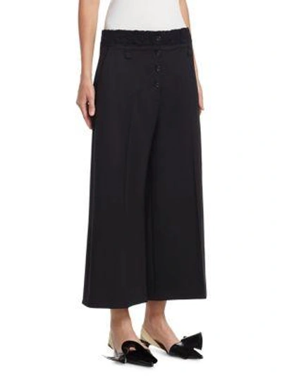 Shop Proenza Schouler Stretch Wool Wide-leg Pants In Black